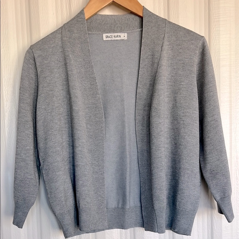 GRACE KARIN‎ Gray Heather Knit Sweater Womens M